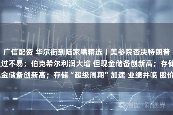 广信配资 华尔街到陆家嘴精选丨美参院否决特朗普全球关税政策 但众院通过不易;伯克希尔利润大增 但现金储备创新高;存储“超级周期”加速 业绩井喷 股价狂飙